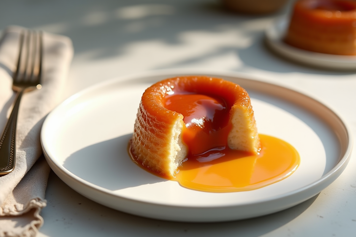 Cannelé coupé en deux révélant le chorizo épicé à l