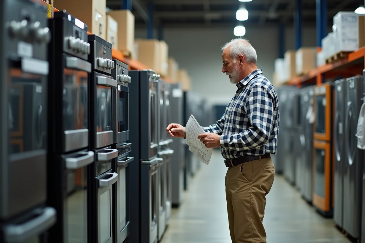 Homme inspectant un four d