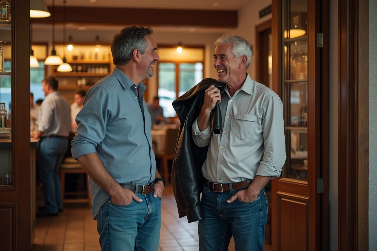 Deux hommes discutant à l